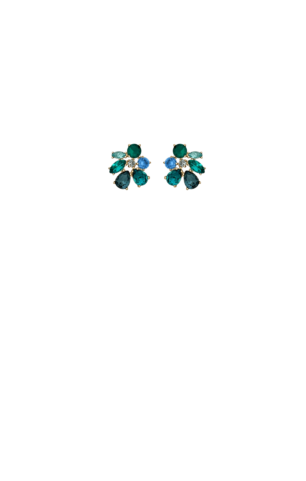 Multi Occasion OS / GREEN ODETTE EARRING IN GREEN AND BLUE