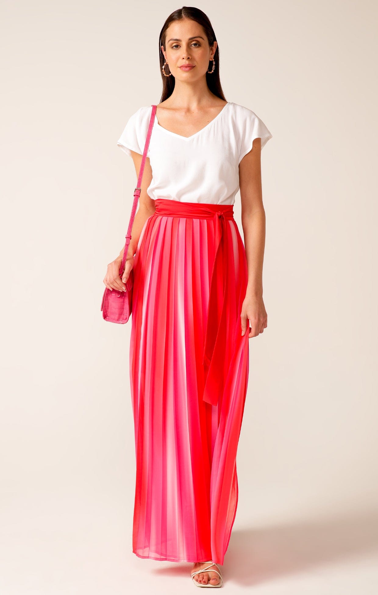 Skirts Multi Occasion OMBRE PLEATED WRAP SKIRT