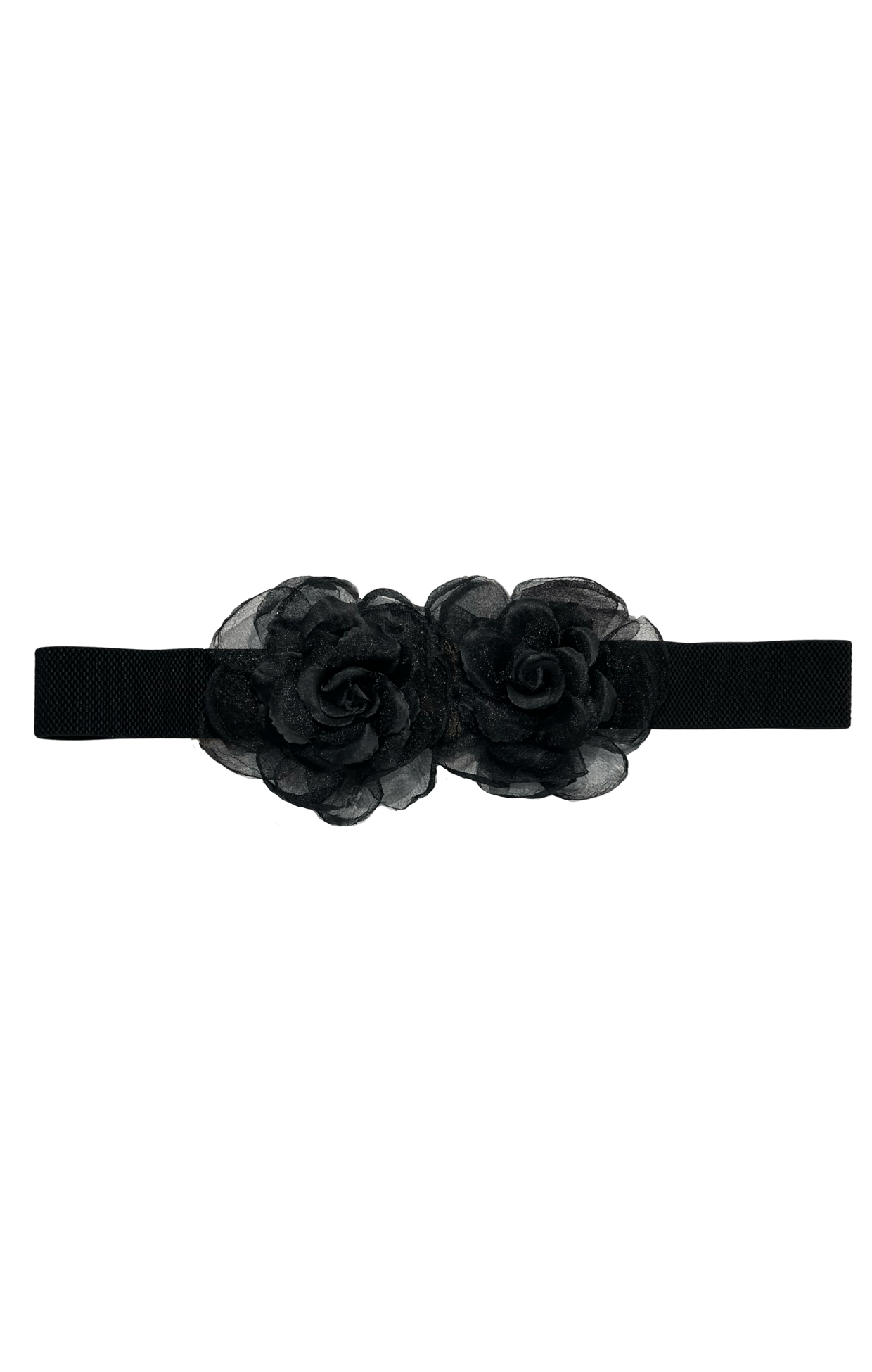 ACCESSORIES Belts One Size / Black ORGANZA FLOWER FRONT BELT IN BLACK