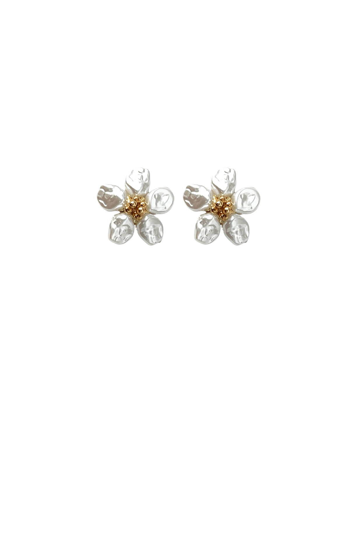 ACCESSORIES Earrings One Size / Neutral PHOEBE FLORAL STUD EARRINGS IN PEARL AND GOLD