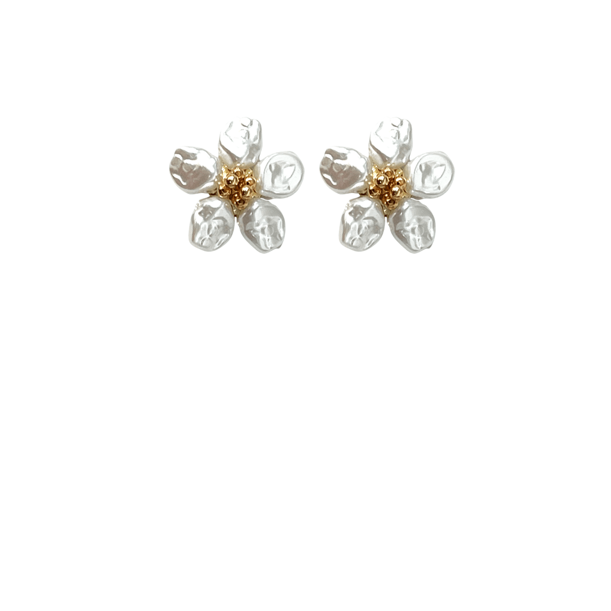 Ted Baker Lenana floral stud earring in rose gold & silver glitter | ASOS