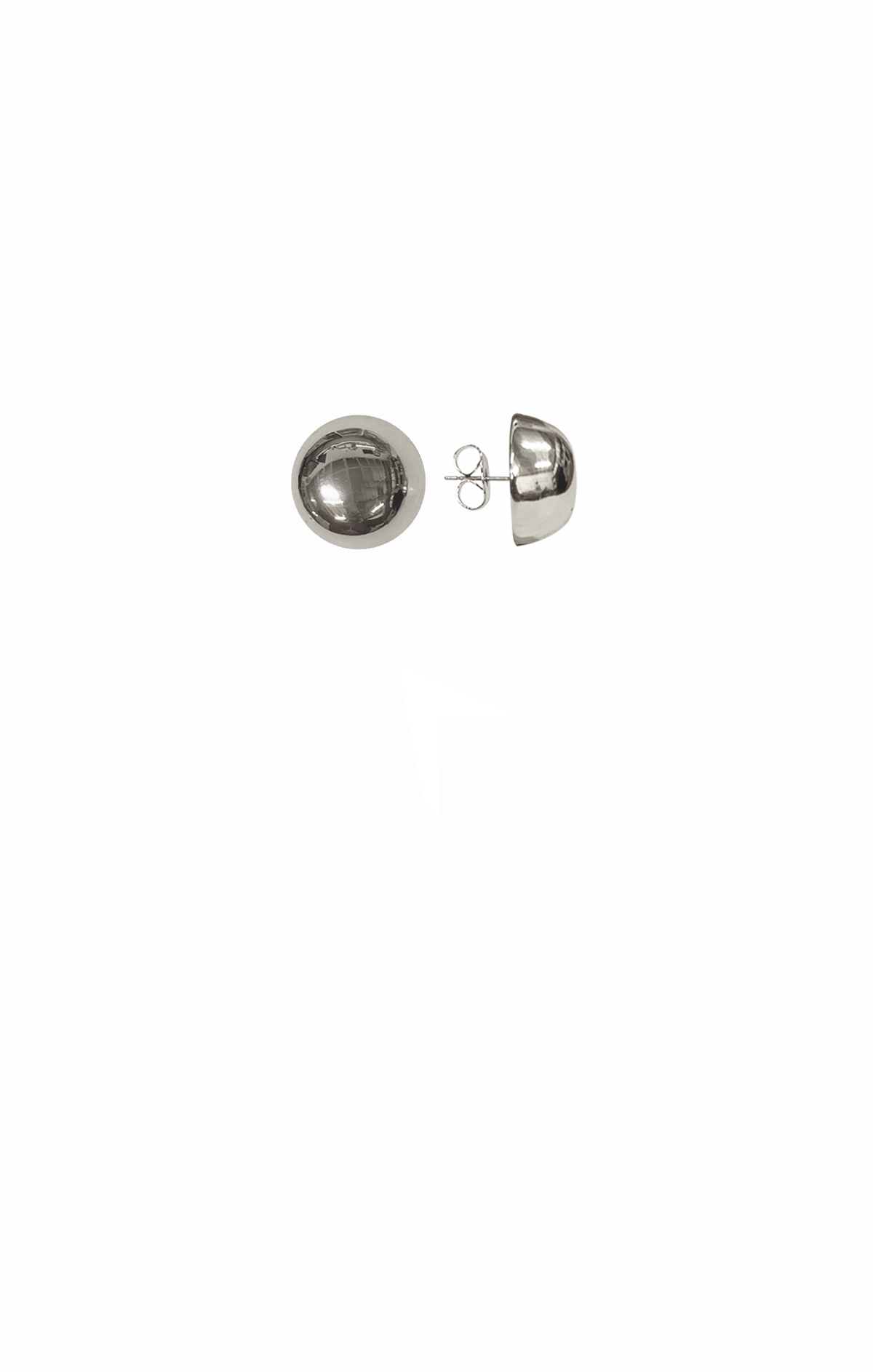 ACCESSORIES Earrings OS / SILVER POLISHED DOME STUD EARRING