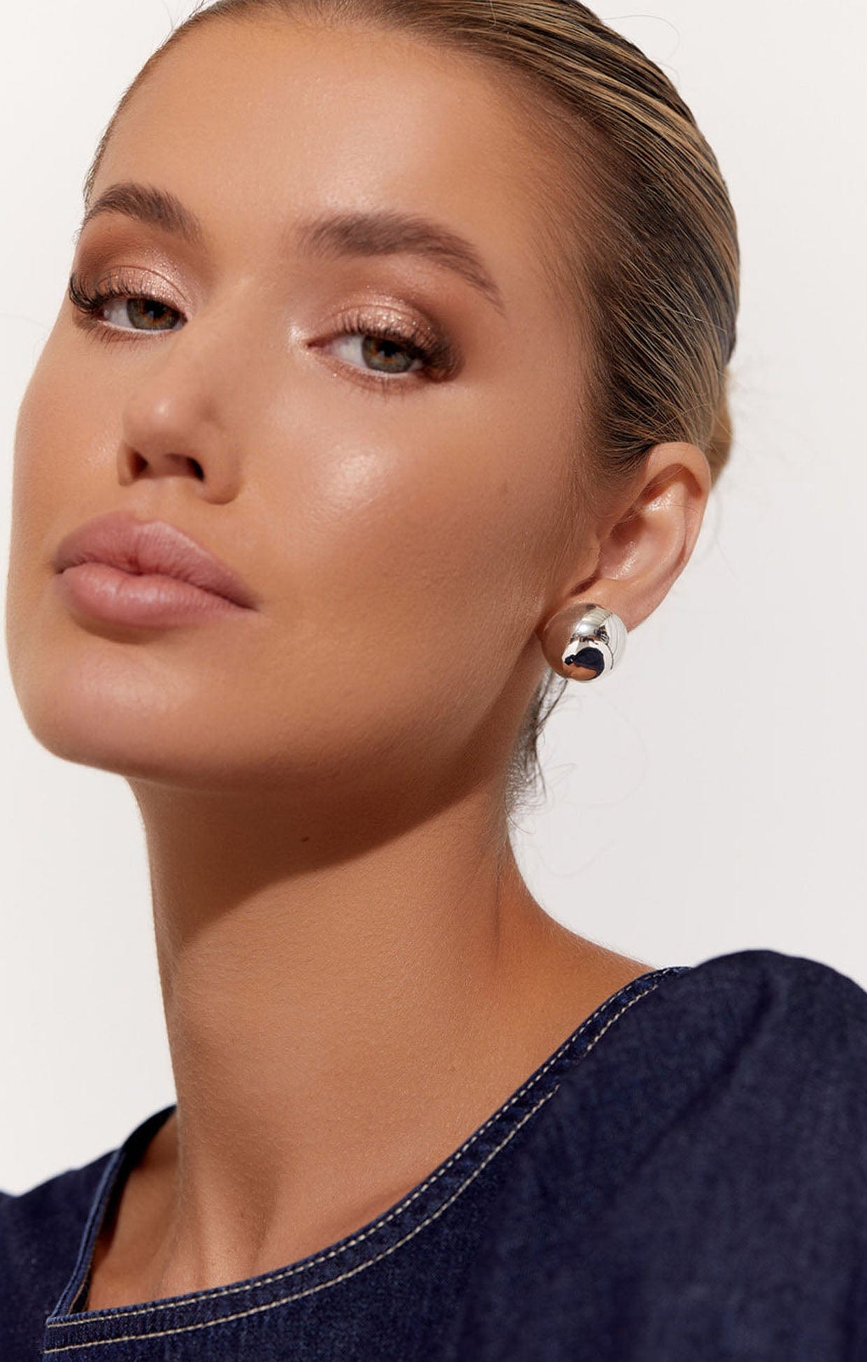 Polished Dome Stud Earrings in Silver – SACHA DRAKE