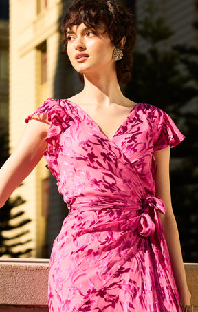 BELLA ROSE MAXI WRAP DRESS