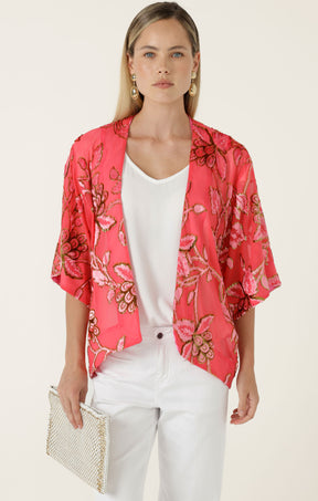 BLOSSOM KIMONO IN WATERMELON GOLD