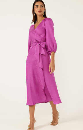 CHATEAU WRAP DRESS MAGENTA