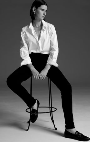 TAPERED LEG PANT IN BLACK