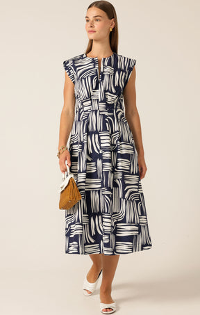 CLERMONT FIT AND FLARE DRESS