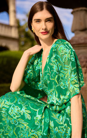 GARDEN MAZE WRAP DRESS