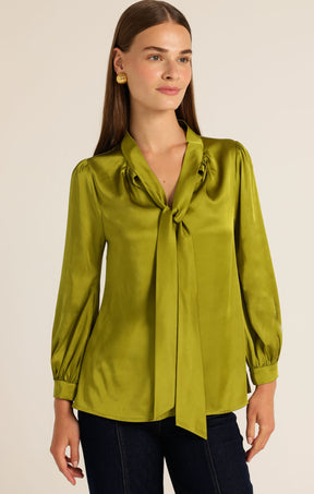 HATCHIE BLOUSE IN CHARTREUSE