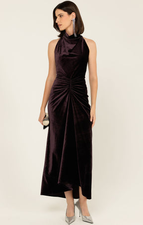 LAVISH COWL DRESS IN AMETHYST