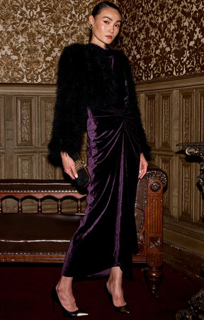 LUXE FEATHER JACKET IN BLACK