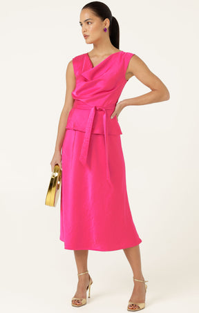 LUXE COWL BIAS TOP IN PINK
