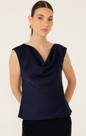 COWL BIAS TOP IN NAVY