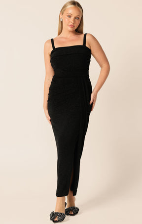 MERLE STRAPLESS MAXI DRESS IN BLACK