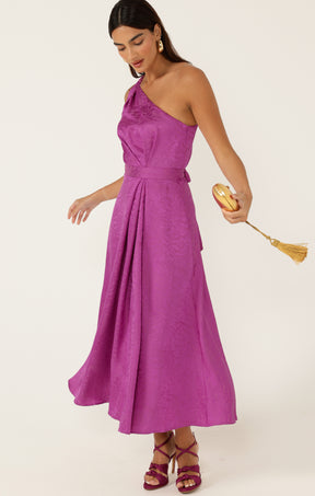 ORLEANS ONE SHOULDER MIDI DRESS
