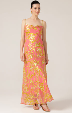 PEACH PHEASANT DRESS