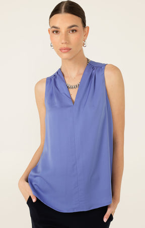 PIPER TOP IN CORNFLOWER