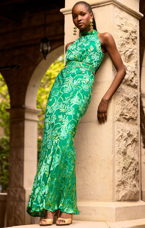 TESSA HALTER BIAS DRESS