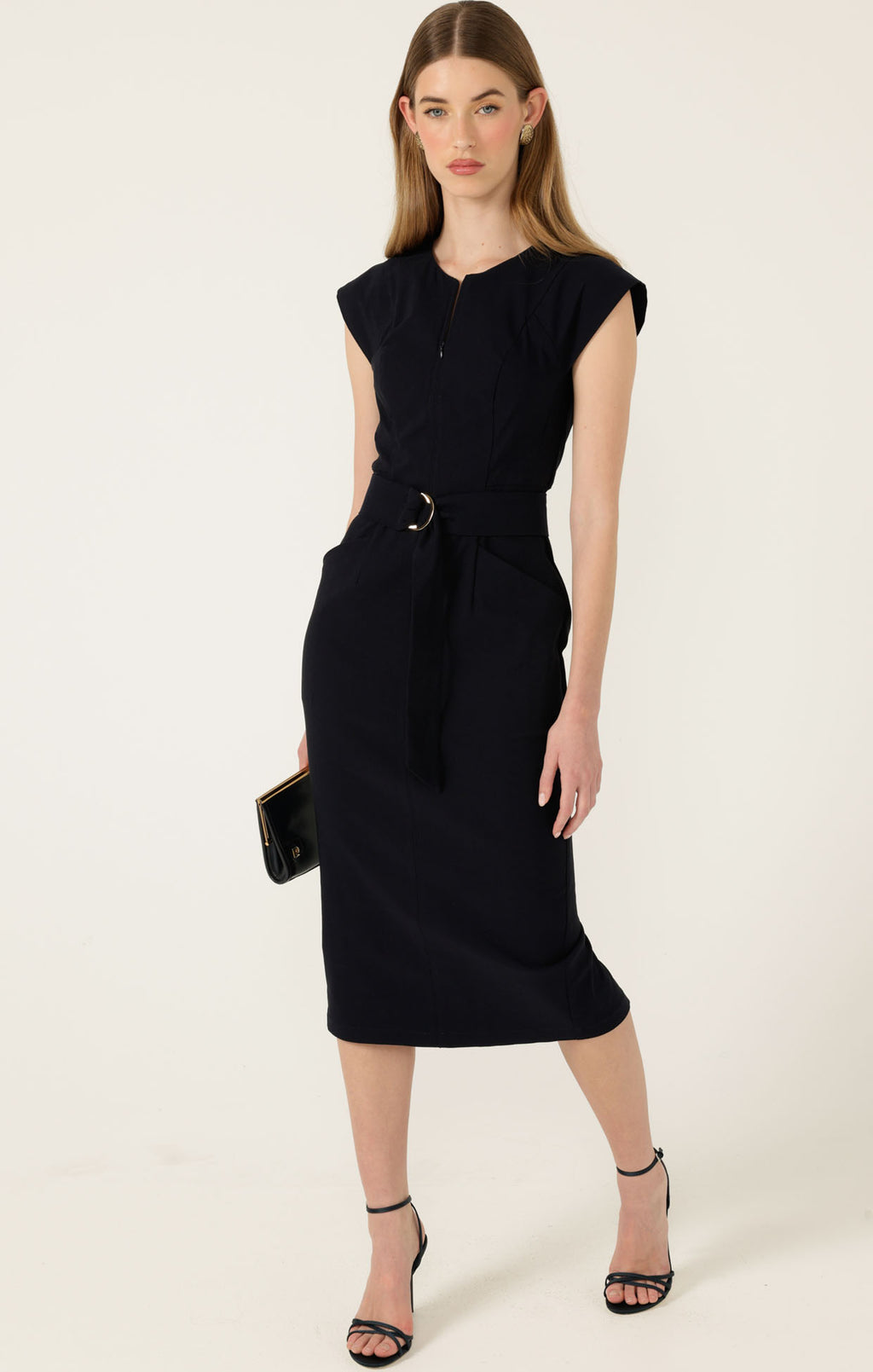 where to get fitted for a dress The Harper Embellished Lace and Satin Fitted Gown Black / 12