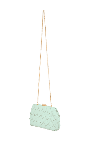 Multi Occasion OS / GREEN QUINN WOVEN CLUTCH IN MINT
