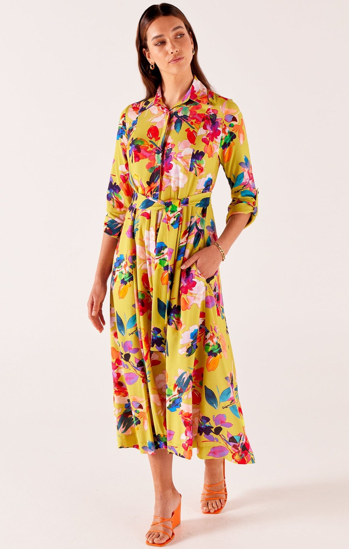Dresses Multi Occasion RAINBOW ORCHID SHIRTMAKER IN MULTI FLORAL