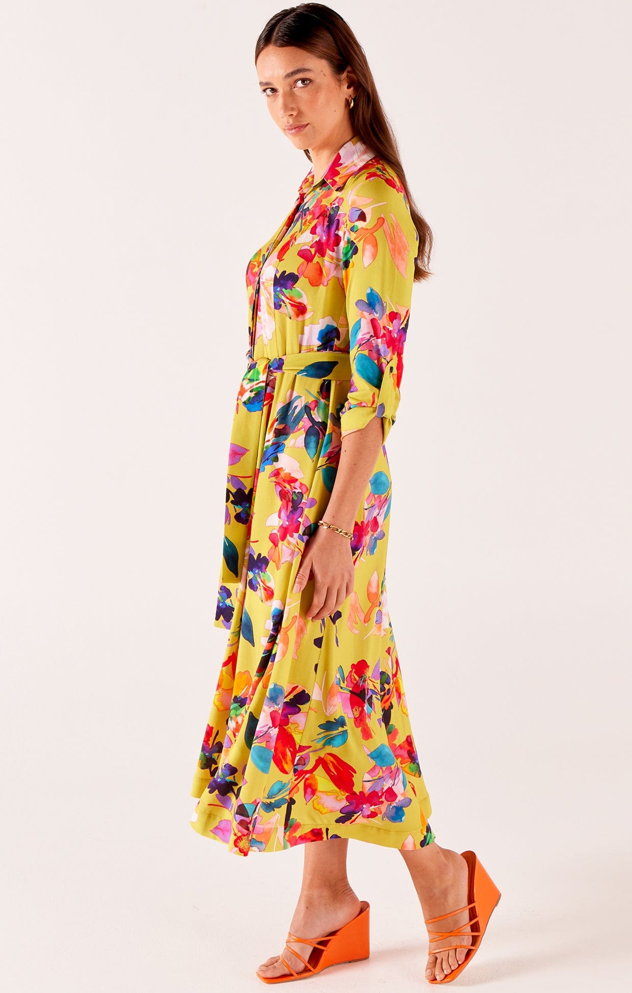 Dresses Multi Occasion RAINBOW ORCHID SHIRTMAKER IN MULTI FLORAL
