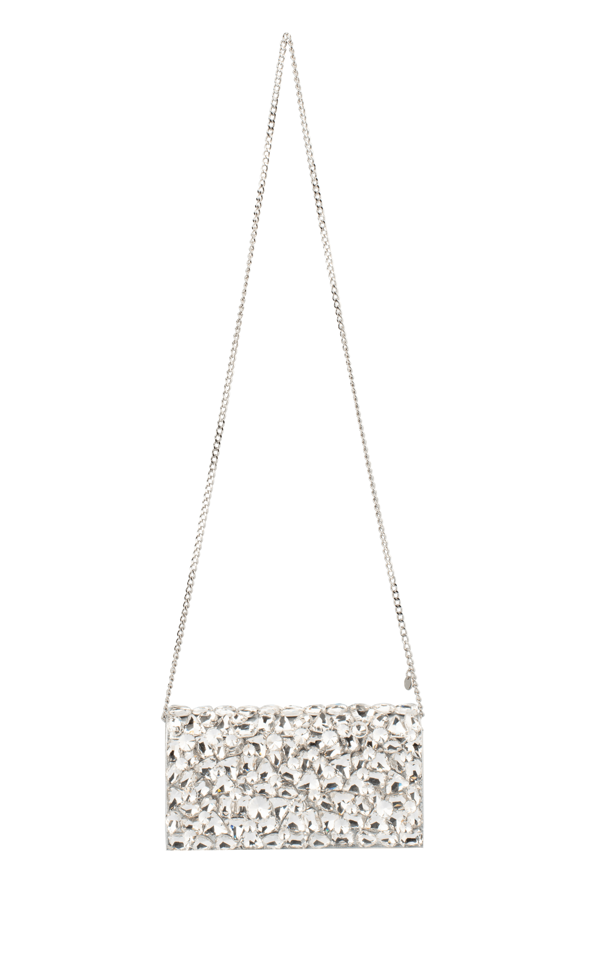 ACCESSORIES Bags Clutches OS / SILVER RENATA CRYSTAL ENCRUSTED CLUTCH