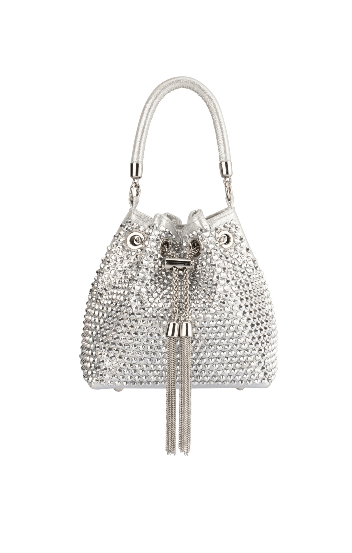 Bags OS / SILVER SANTORINI STUDDED HOTFIX POUCH IN SILVER