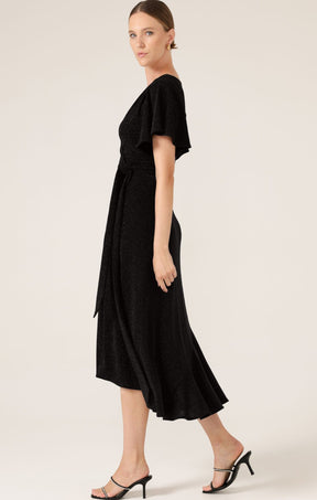 Dresses STARGAZE WRAP DRESS IN BLACK