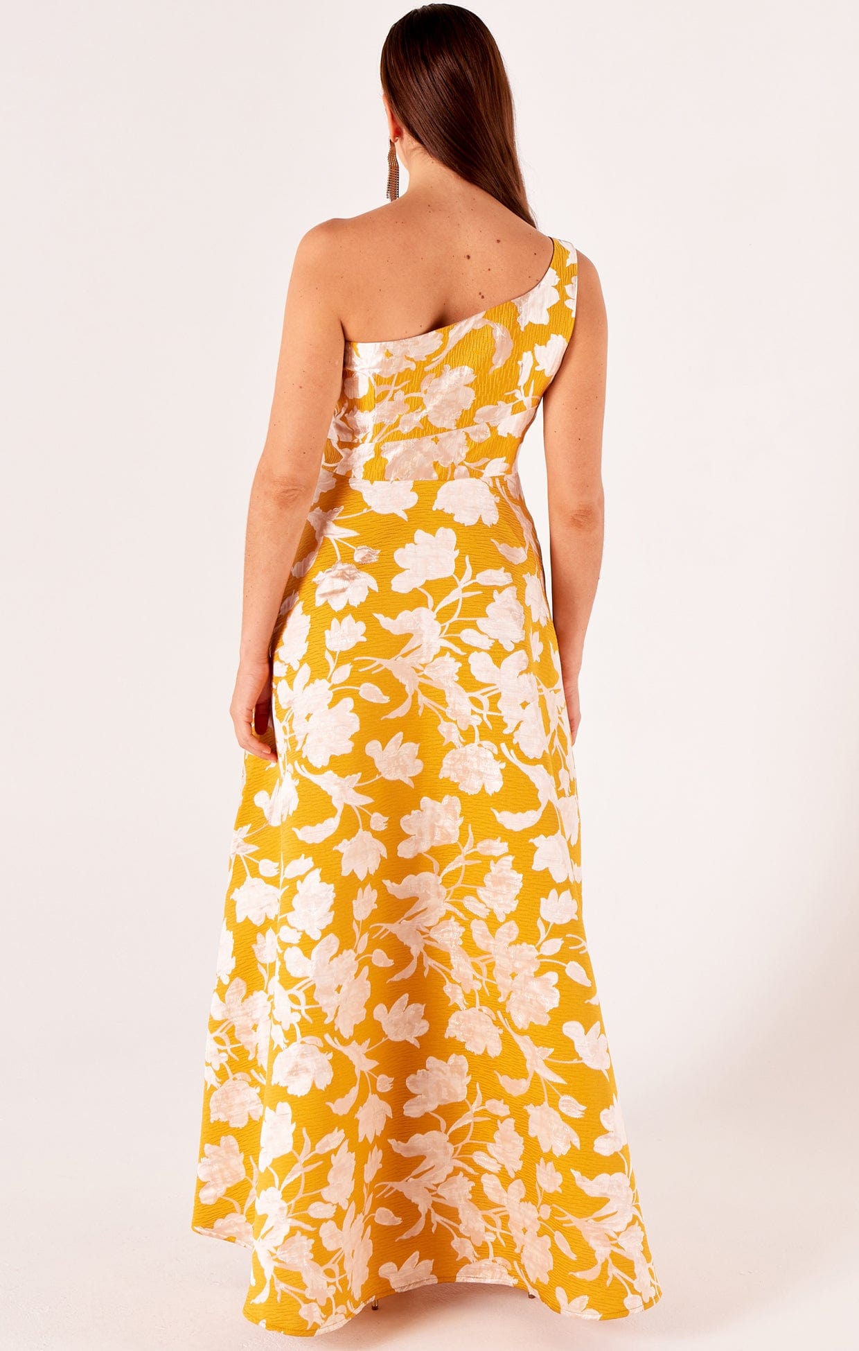 Dresses Events SWEET MAGNOLIA GOWN & CAPE SET IN MARIGOLD FLORAL JACQUARD
