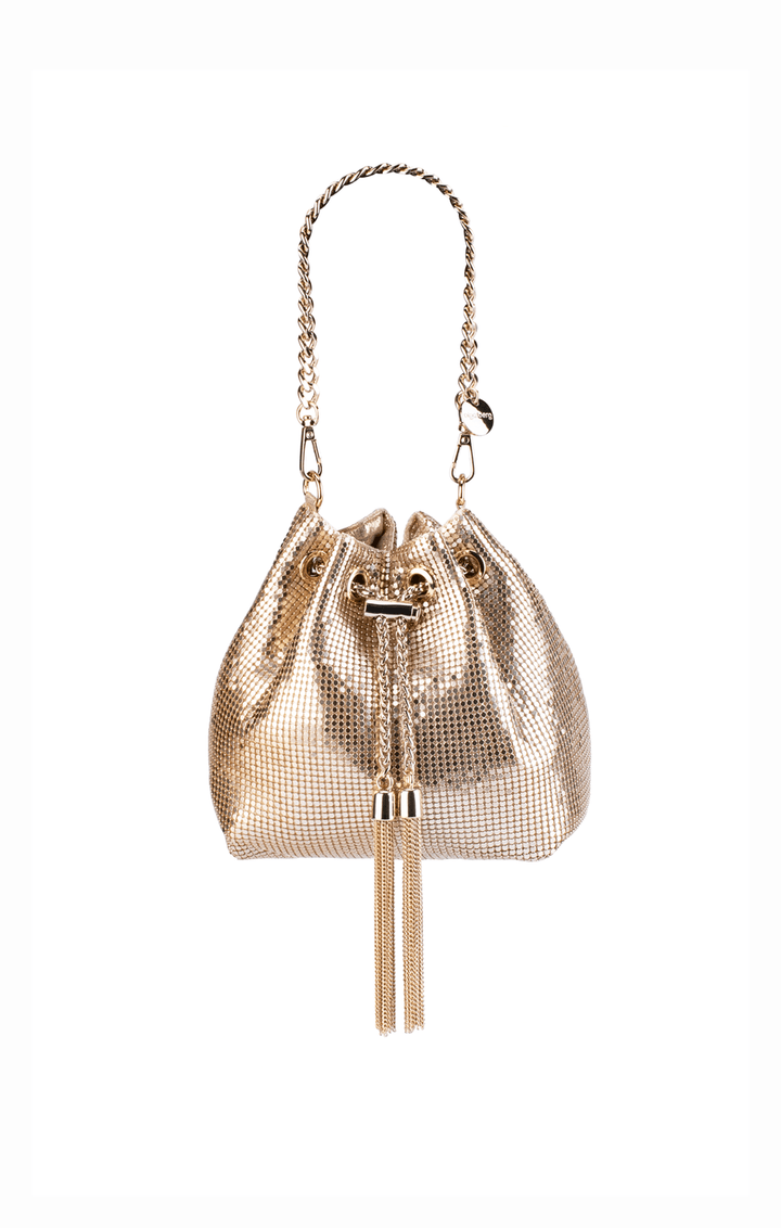 Bags OS / GOLD SYLVIA MESH POUCH IN GOLD