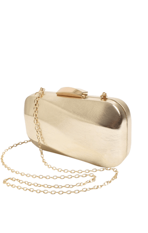 Bags OS / GOLD WAVY STRUCTURED METALLIC CLUTCH IN GOLD