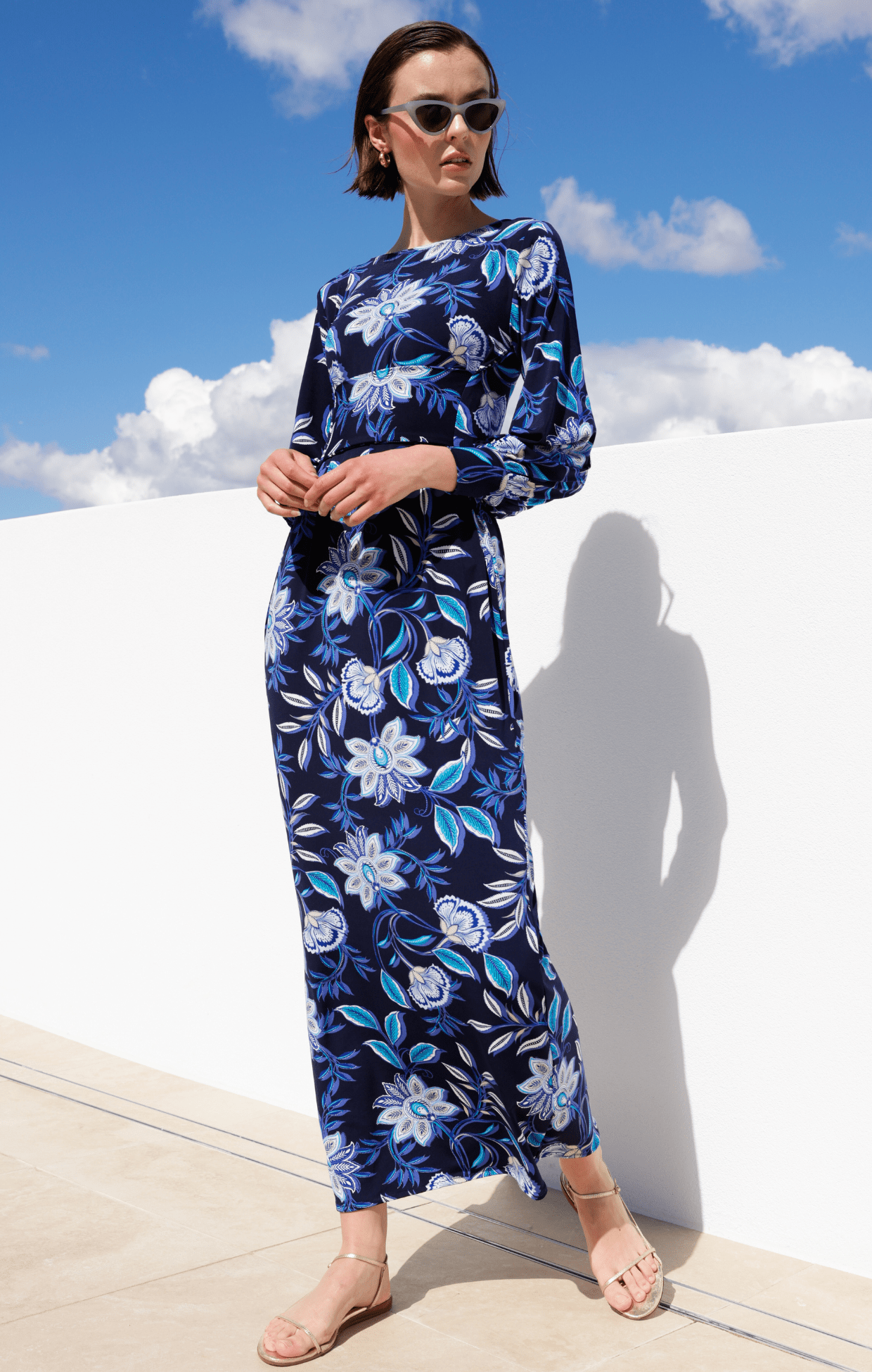 WILD FLOWER MAXI IN BLUE PAISLEY FLORAL