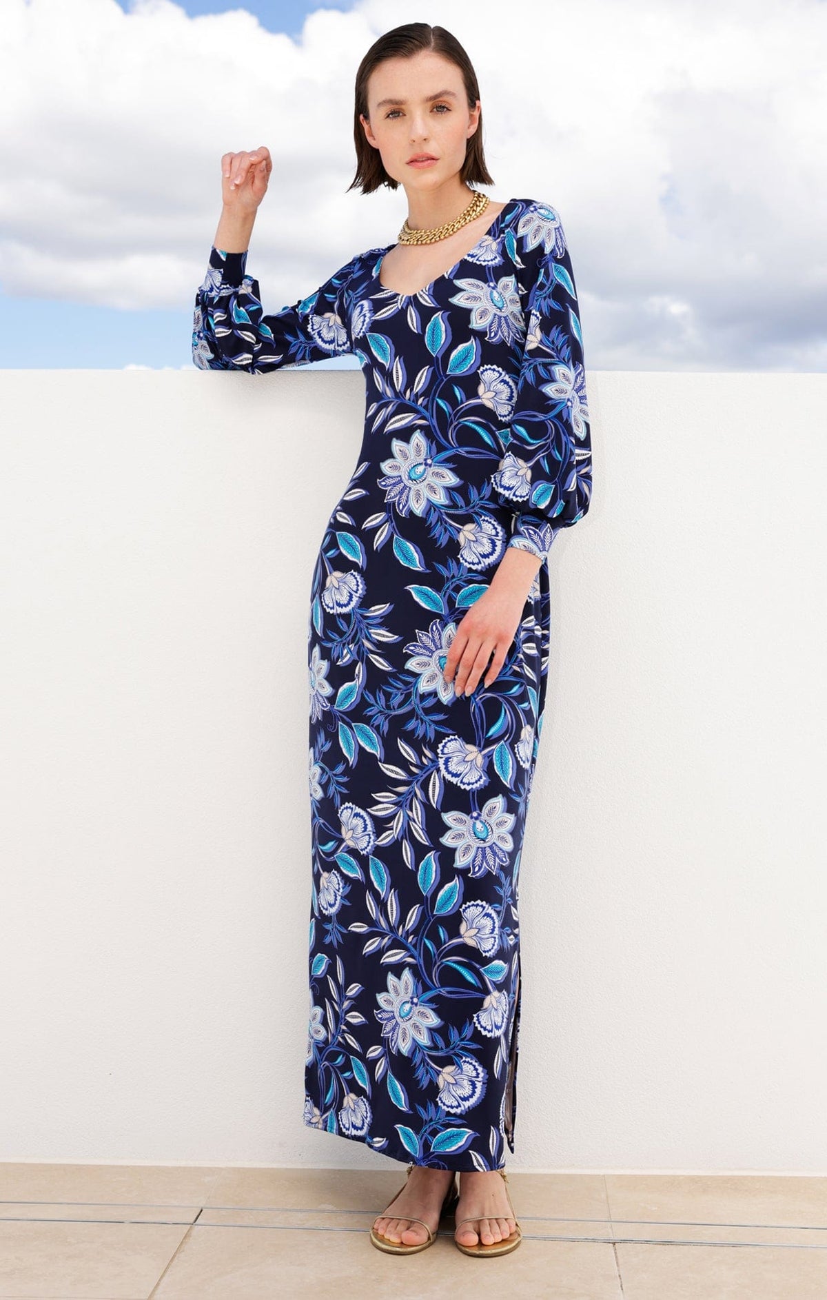 Dresses Multi Occasion WILD FLOWER MAXI IN BLUE PAISLEY FLORAL