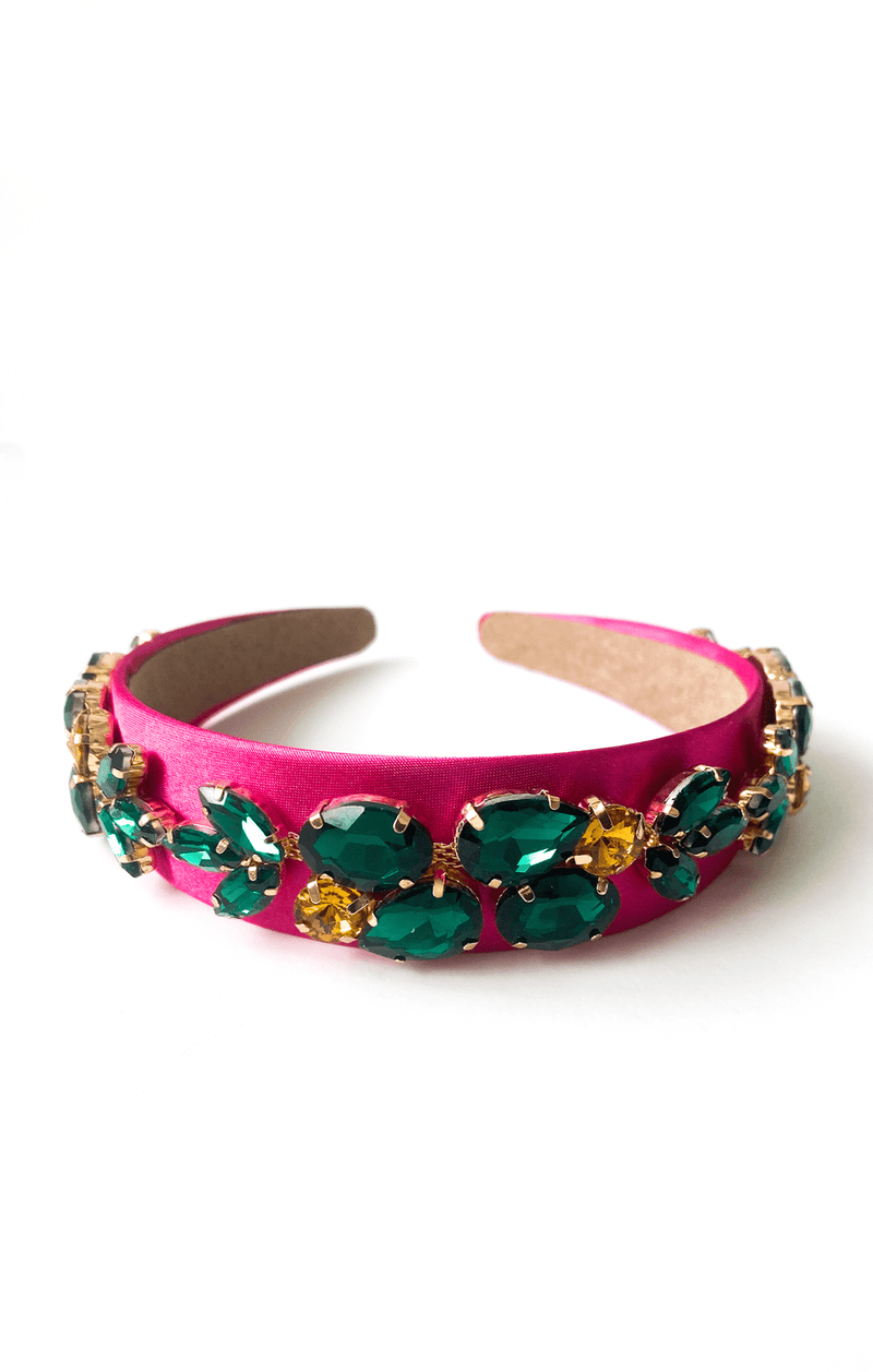 Charlotte Statement Jewel Headband in Pink AHD0854