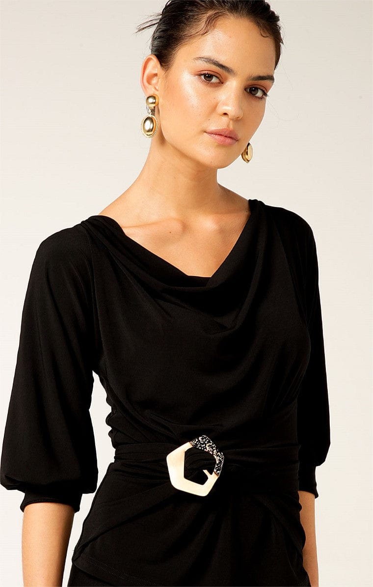Buckle Accessory in Gold Black Marble - SACHA DRAKE Buckle Accessory in Gold Black Marble - SACHA DRAKE