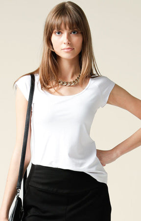 Tops Multi Occasion CAP SLEEVE TOP IN WHITE
