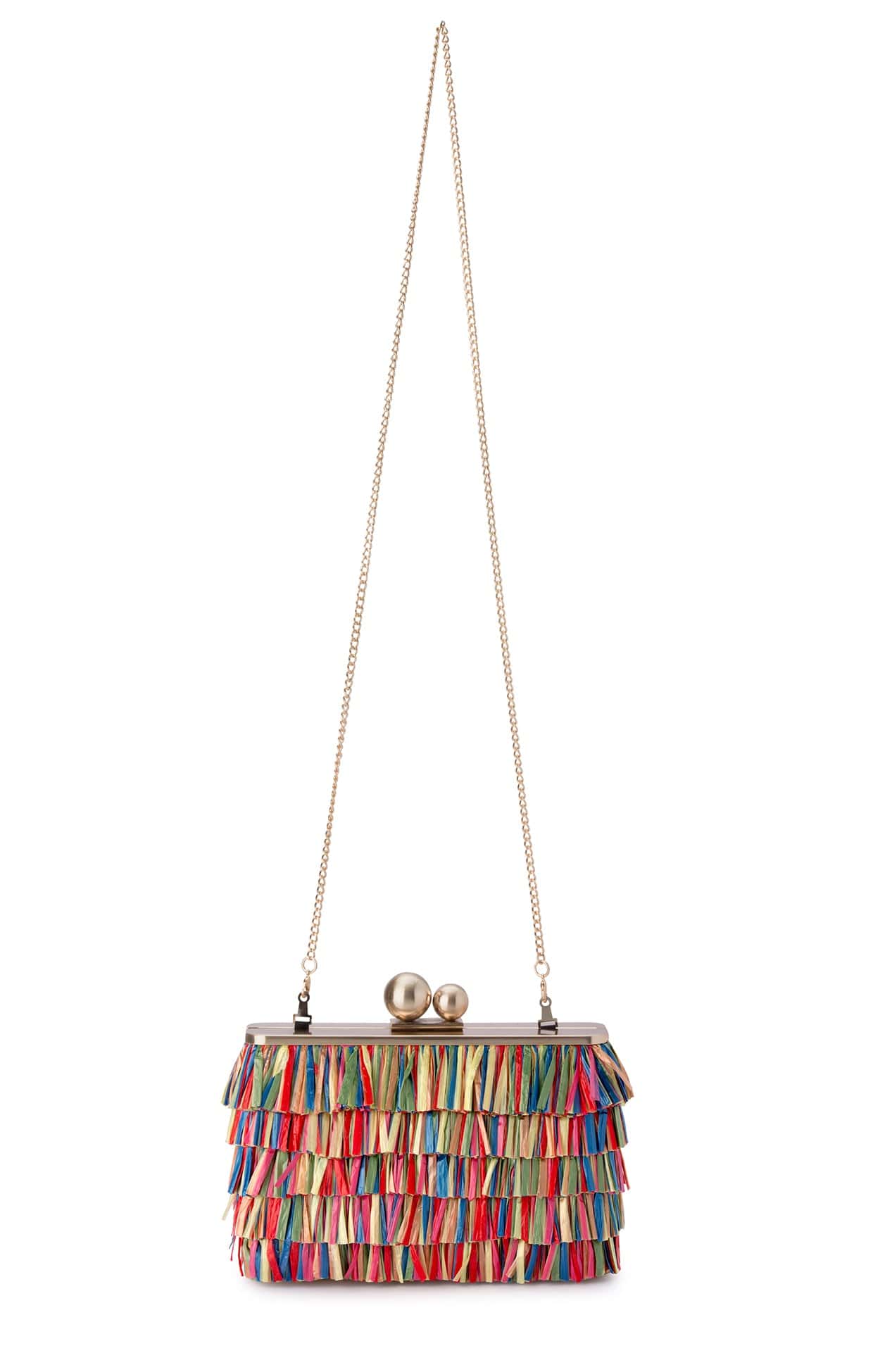 ACCESSORIES Bags Clutches One Size / Neutral CARLITA CARNIVALE FRINGED SHOULDER BAG