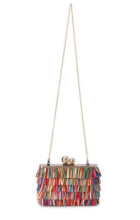 ACCESSORIES Bags Clutches One Size / Neutral CARLITA CARNIVALE FRINGED SHOULDER BAG