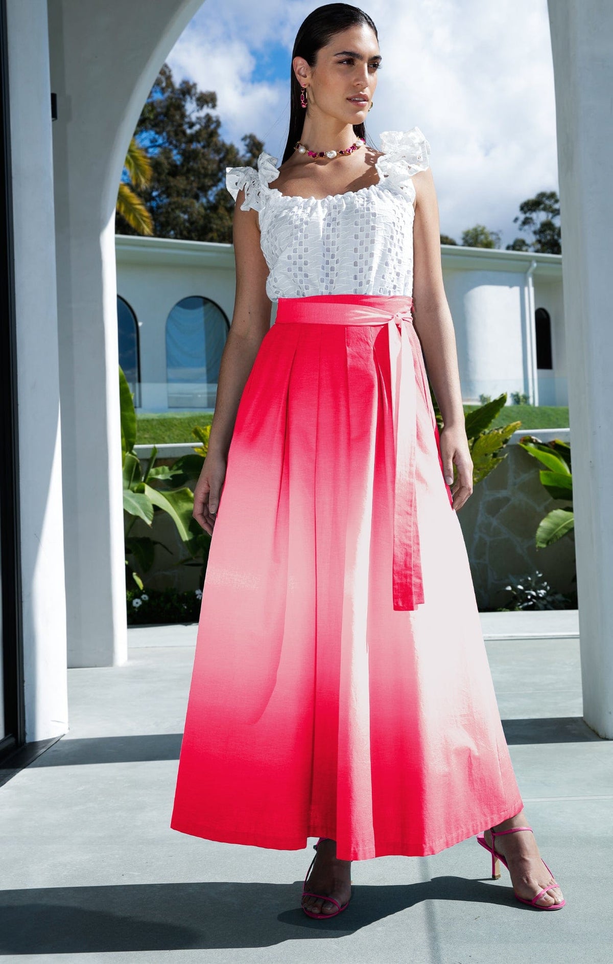 Skirts Multi Occasion CASA OJAI MAXI SKIRT IN PINK OMBRE