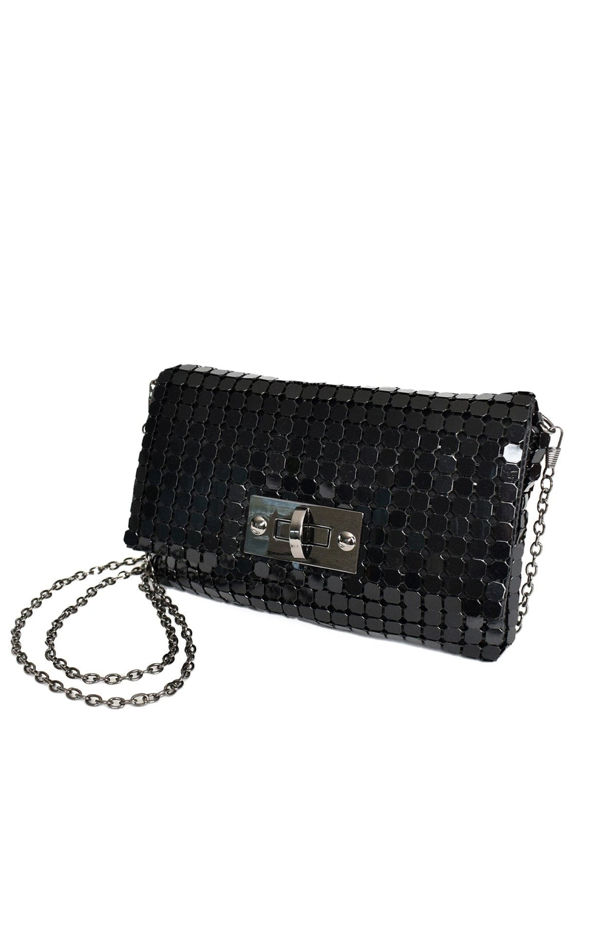 ACCESSORIES Bags Clutches One Size / Black CHAIN MESH TOGGLE FRONT CLUTCH IN BLACK