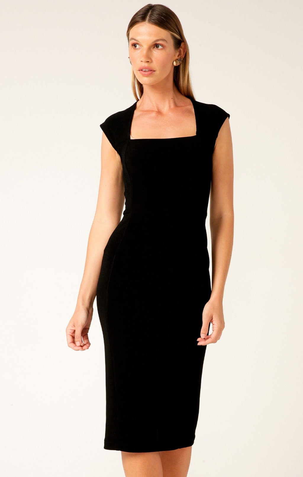 Iris Cap Sleeve Dress (Black)