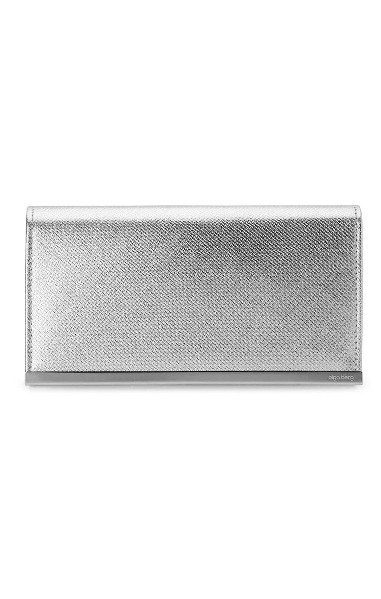 ACCESSORIES Bags Clutches One Size / Neutral MADDIE FOLDOVER CLUTCH IN SILVER