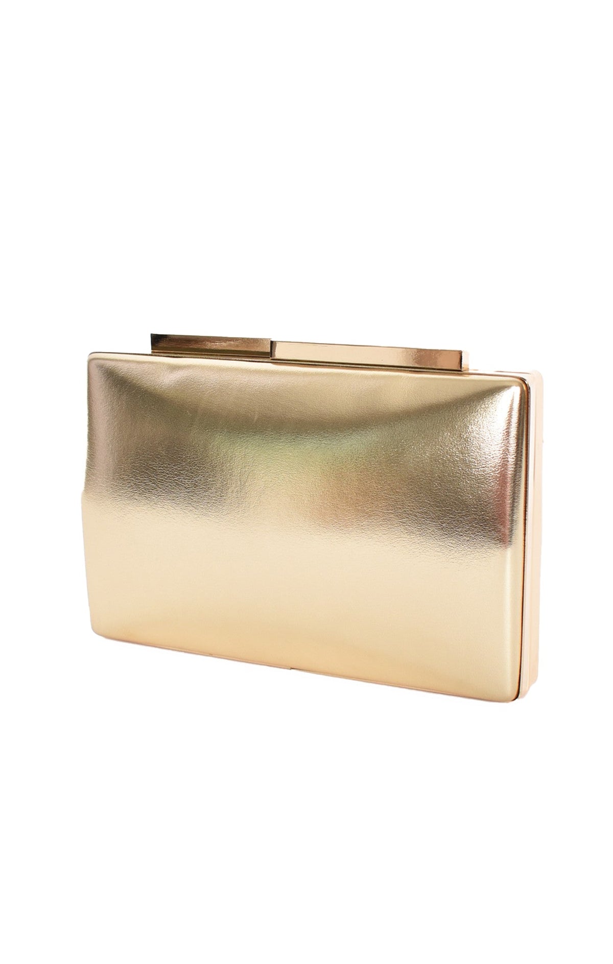 ACCESSORIES Bags Clutches One Size / Neutral METALLIC STRUCTURED CLUTCH IN GOLD