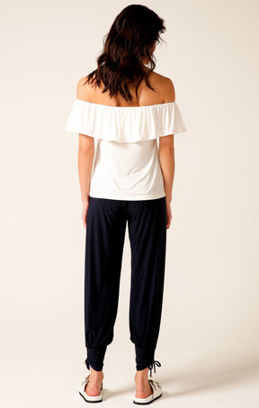 Tops Multi Occasion OFF SHOULDER FRILL TOP IN IVORY