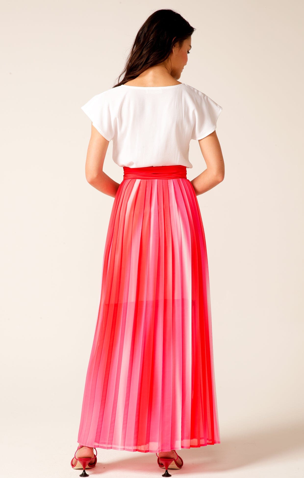 Skirts Multi Occasion OMBRE PLEATED WRAP SKIRT