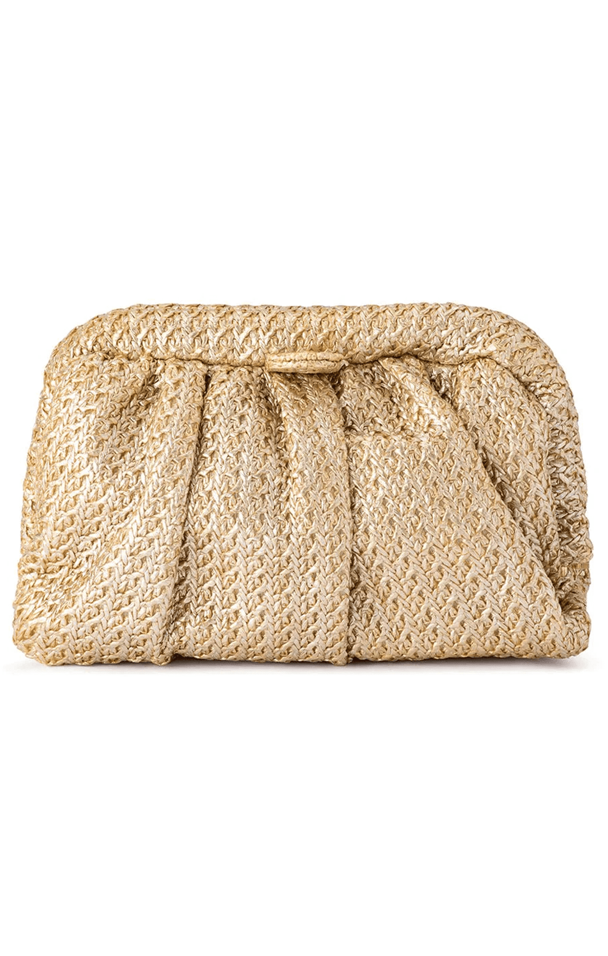 ACCESSORIES Bags Clutches One Size / Gold STEVIE PLEATED WOVEN CLUTCH IN GOLD